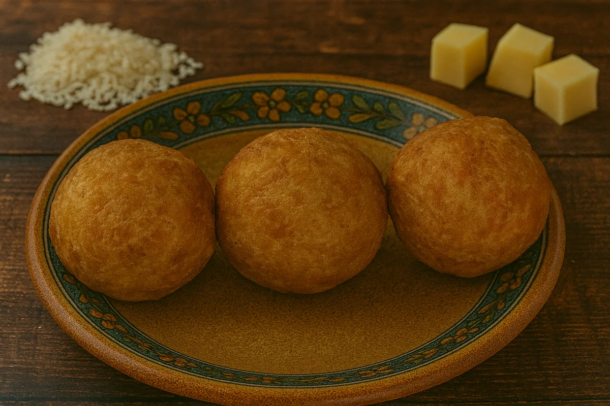 Ofen-Arancini aus Safranreis in einer Hülle aus Blätterteig
