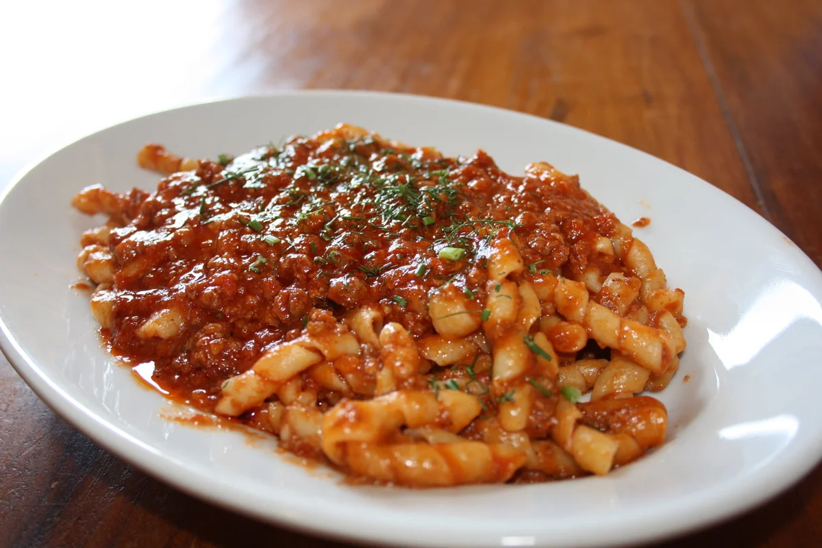 Busiate with tuna ragù