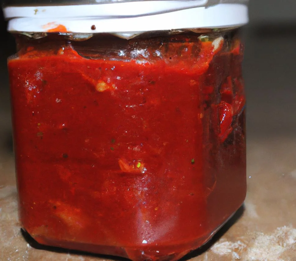 A jar of Sicilian sun-dried tomato capuliatu