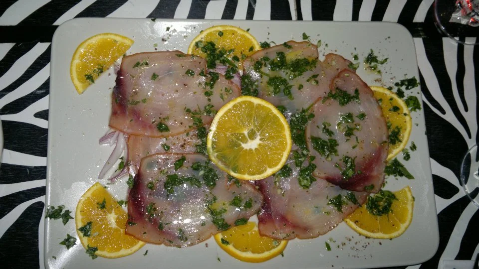 Carpaccio di pesce spada marinato