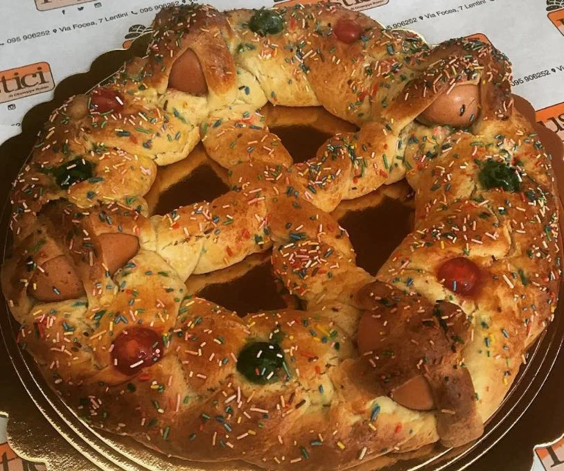 Traditional braided Sicilian Easter ciciliu from Lentini
