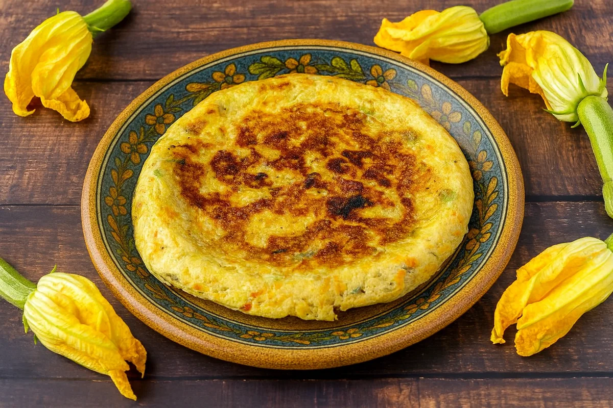 Sizilianische Frittata mit frischen Zucchiniblüten