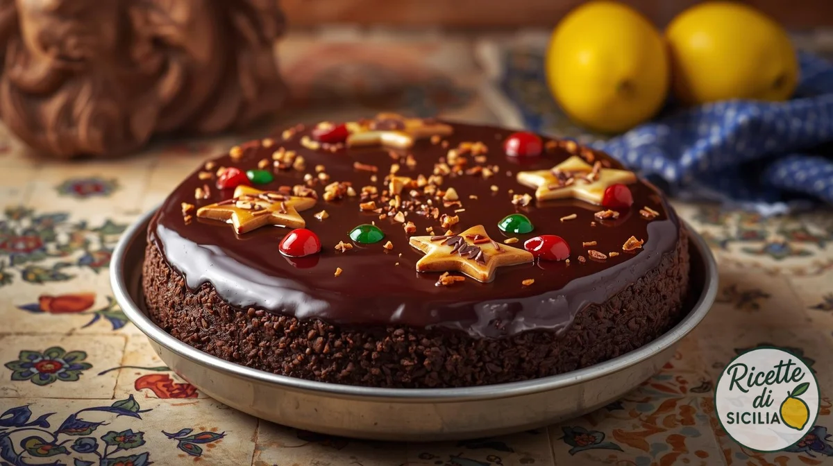Sicilian coffee gelo decorated with candied cherries and sprinkles