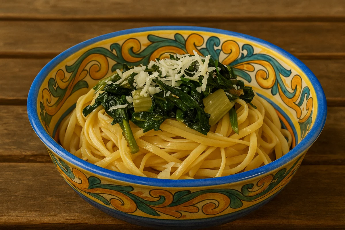 Pasta cicoria e pancetta