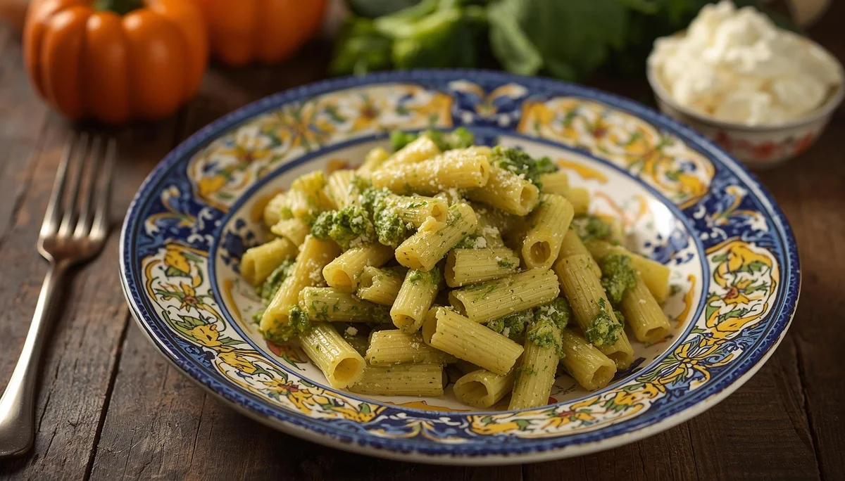 Pasta with Broccoletti Cream and Sheep’s Ricotta