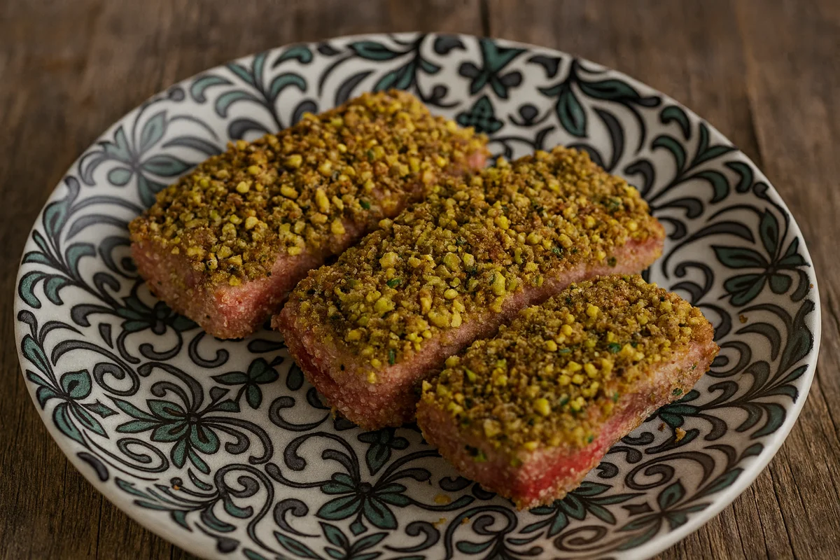 Tono in crosta di pistacchi